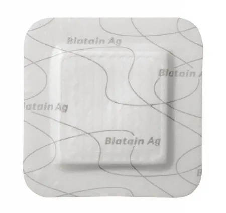 Coloplast - Biatain Silicone Ag - 39636 - Silver Silicone Foam Dressing Biatain Silicone Ag 3 X 3 Inch Square Sterile