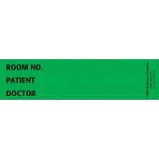 First Healthcare Products - 5033-02 - Pre-Printed Label Advisory Label Green Room No_Paitent_Doctor_ Black Patient Information 1-3/8 X 5-3/8 Inch
