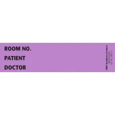 First Healthcare Products - 5033-17 - Pre-Printed Label Advisory Label Violet Paper Room No_Paitent_Doctor_ Black Patient Information 1-3/8 X 5-3/8 Inch