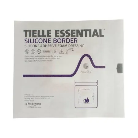 3M - TIELLE ESSENTIAL - From: TLESB1010U To: TLESB2020U -  Foam Dressing  4 X 4 Inch With Border Without Film Backing Silicone Face and Border Square Sterile