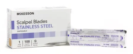 McKesson - 16-63611 - Brand Surgical Blade Brand Stainless Steel No. 11 Sterile Disposable Individually Wrapped
