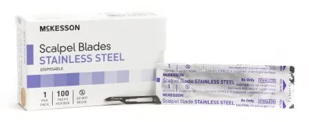 McKesson - 16-63615 - Brand Surgical Blade Brand Stainless Steel No. 15 Sterile Disposable Individually Wrapped