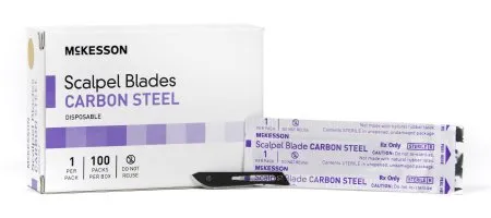 McKesson - 16-63710 - Brand Surgical Blade Brand Carbon Steel No. 10 Sterile Disposable Individually Wrapped