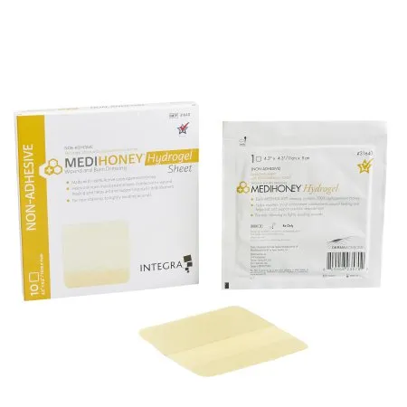 McKesson - MEDIHONEY - 31640 - Honey Hydrogel Dressing MEDIHONEY Square 4-3/10 X 4-3/10 Inch Without Adhesive