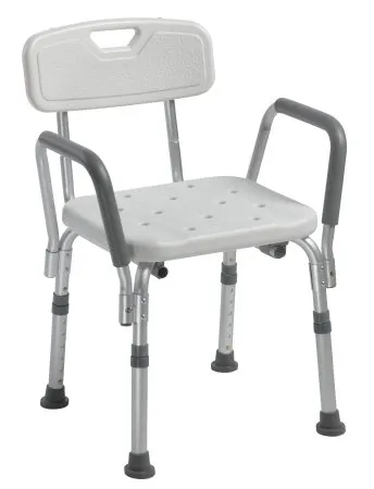 Drive Devilbiss Healthcare - From: 12440KD-1 To: 12445KD-1 - Drive Medical drive 12445KD 1 Bath Bench drive Padded Removable Arms Aluminum Frame With Backrest 16 Inch Seat Width 300 lbs. Weight Capacity