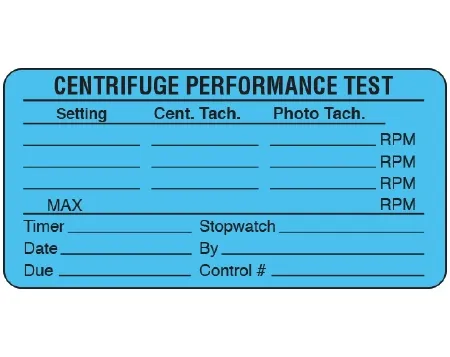 Shamrock Scientific - UPCR-9101 - Pre-printed Label Shamrock Laboratory Use Blue Paper Centrifuge Performance Test / Setting Cent. Tech. Photo Tech. … Black Lab / Specimen 1-1/2 X 3 Inch