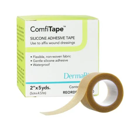 DermaRite Industries - ComfiTape - 69250 - Waterproof Medical Tape ComfiTape Tan 2 Inch X 5 Yard Nonwoven / Silicone NonSterile