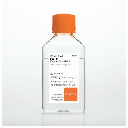 Fisher Scientific - Corning cellgro - MT21040CV - Cell Culture Reagent Corning Cellgro Phosphate Buffered Saline (pbs) 1x / Ph 7.3 To 7.5 6 X 500 Ml