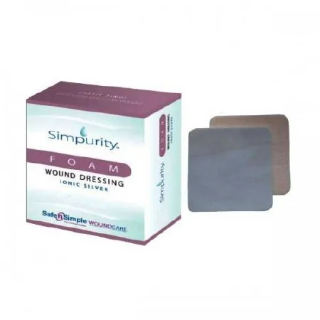 Safe N Simple - Simpurity - From: SNS72502 To: SNS72520 - Safe n Simple  Silver Foam Dressing  4 X 5 Inch Rectangle Sterile