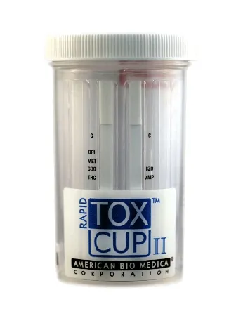 Healgen Scientific - Rapid TOX Cup II - 10-5PX2-200 - Drugs of Abuse Test Kit Rapid TOX Cup II AMP  COC  OPI2000  PCP  THC 25 Tests CLIA Non-Waived