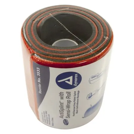 Dynarex - ActiSplint - 3533 - ActiSplint General Purpose Splint Rolled Splint Red / Charcoal Gray 4-1/4 X 36 Inch - Splint  2 Inch X 5 Yard - Sensi-Wrap