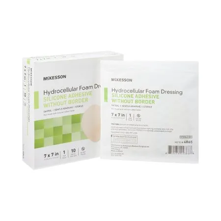 McKesson - 4865 - Foam Dressing 7 X 7 Inch Without Border Film Backing Silicone Gel Adhesive Sacral Sterile