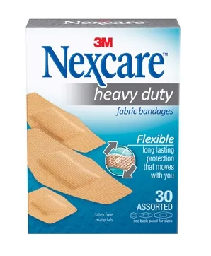 3M - Nexcare Heavy Duty - 665-30PB - Adhesive Strip Nexcare Heavy Duty 15/16 X 1-1/8 Inch / 7/8 X 2-1/4 Inch / 1-1/8 X 3 Inch Fabric Rectangle Tan Sterile