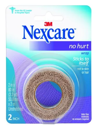 3M - Nexcare No Hurt - NHT-2 - Cohesive Bandage Nexcare No Hurt 2 X 80 Inch Self-Adherent Closure Tan NonSterile Standard Compression