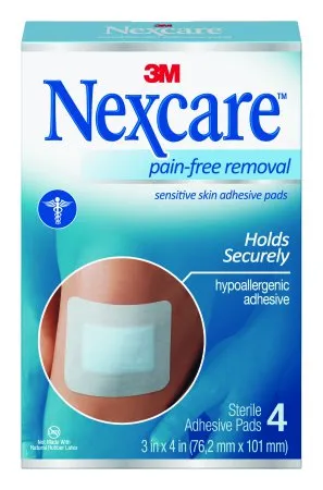 3M - Nexcare Sensitive Skin - SSD34 - Water Resistant Adhesive Strip Nexcare Sensitive Skin 3 X 4 Inch Rectangle Sterile