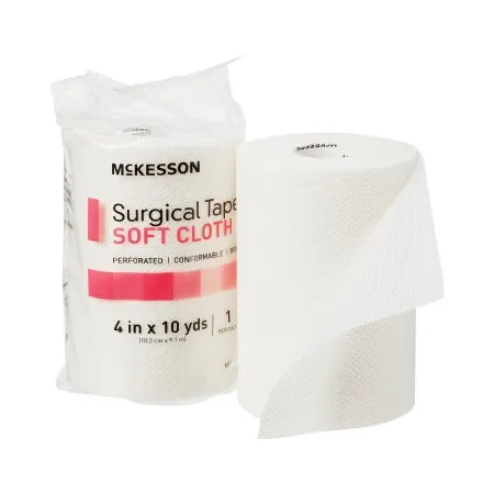 McKesson - 172-49240 - Perforated Medical Tape White 4 Inch X 10 Yard Soft Cloth NonSterile
