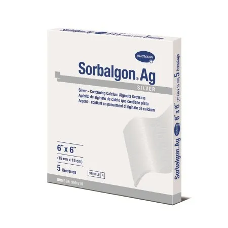 Hartmann-Conco - 999610 - Sorbalgon Silver Calcium Alginate Dressing 6" x 6", Sterile, Latex-free