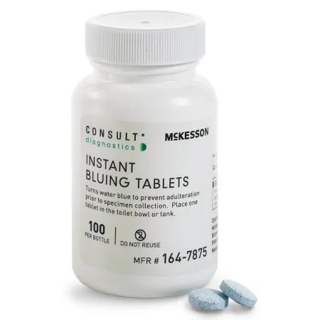 McKesson - McKesson Consult - 164-7875 - Instant Bluing Tablets McKesson Consult Blue  100 Tests For Use In Toilet Water