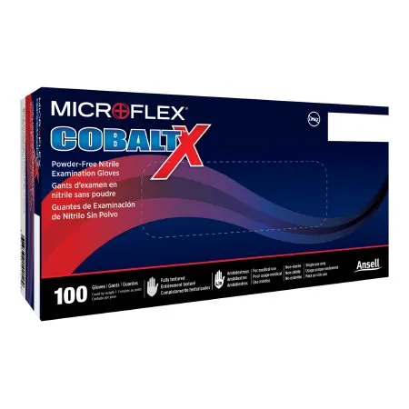 Microflex Medical - Cobalt X - N212 - Exam Glove Cobalt X Medium NonSterile Nitrile Standard Cuff Length Fully Textured Blue Not Rated