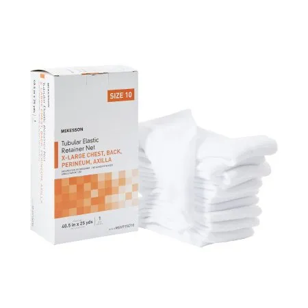 McKesson - From: MSVP114701 To: MSVP114710 - Elastic Net Retainer Dressing Tubular Elastic 34 Inch X 25 Yard (86.4 cm X 22.9 m) Size 8 White Large Head / X Large Thigh / Medium Chest NonSterile