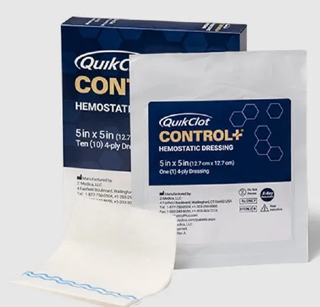 Teleflex - QuikClot Control+ - 4050 - Hemostatic Dressing QuikClot Control+ 5 X 5 Inch 1 per Pack Sterile