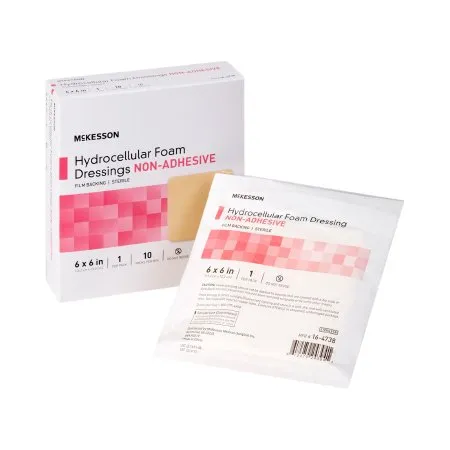 McKesson - From: 16-4273 To: 16-4738 - Foam Dressing 6 X 6 Inch Without Border Film Backing Nonadhesive Square Sterile