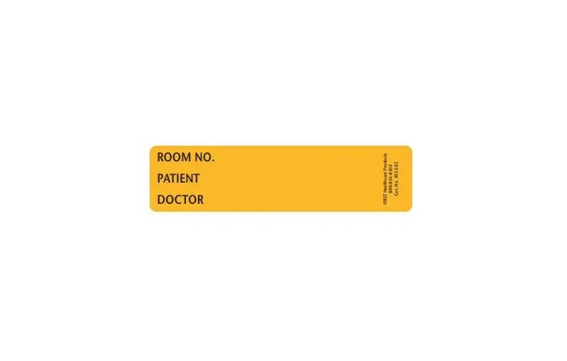 First Healthcare Products - 5033-16 - Pre-printed Label Chart Tab Gold Paper Room No_paitent_doctor_ Black Patient Information 1-3/8 X 5-3/8 Inch
