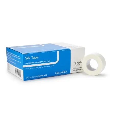 Dermarite - Silk Tape - From: 501211 To: 501221 - DermaRite Industries  Waterproof Medical Tape  White 1 Inch X 10 Yard Silk Like Cloth NonSterile