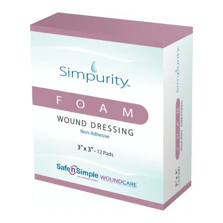 Safe N Simple - SNS51W03 - Simpurity Foam Wound Dressing, 3" x 3".