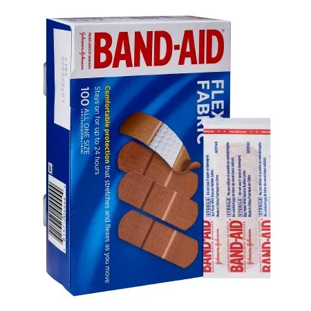 J & J Healthcare Systems - Band-Aid - 10381370044441 - J&J Band Aid Adhesive Strip Band Aid 1 X 3 Inch Fabric Rectangle Tan Sterile
