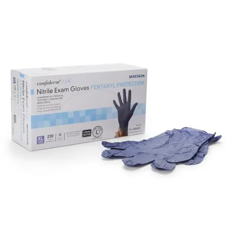 McKesson - 14-6N48C - Confiderm LDC Exam Glove Confiderm LDC X Large NonSterile Nitrile Standard Cuff Length Fully Textured Blue Chemo Tested / Fentanyl Tested