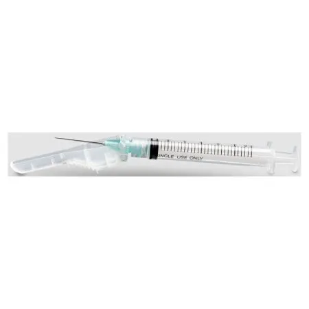 McKesson - 102-SNT1C2558S3 - Safety Tuberculin Syringe With Needle Mckesson Prevent 1 Ml 5/8 Inch 25 Gauge Hinged Safety Needle Ultra Thin Wall