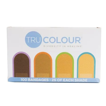 Tru-Colour Products - TCB-VBX100 - Tru Colour Adhesive Strip Tru Colour 1 X 3 Inch Fabric Rectangle Beige / Olive / Brown / Dark Brown Sterile