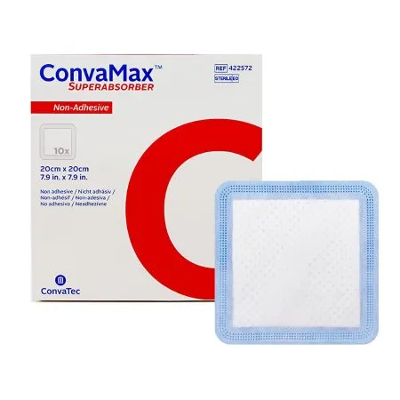 Convatec - ConvaMax Superabsorber - 422572 -  Super Absorbent Dressing  8 X 8 Inch Square
