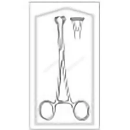 Sklar - Econo - 96-2705 - Grasping Forceps Econo Babcock 6-1/4 Inch Length Floor Grade Pakistan Stainless Steel Sterile Ratchet Lock Finger Ring Handle Straight Horizontally Serrated Fenestrated Jaws