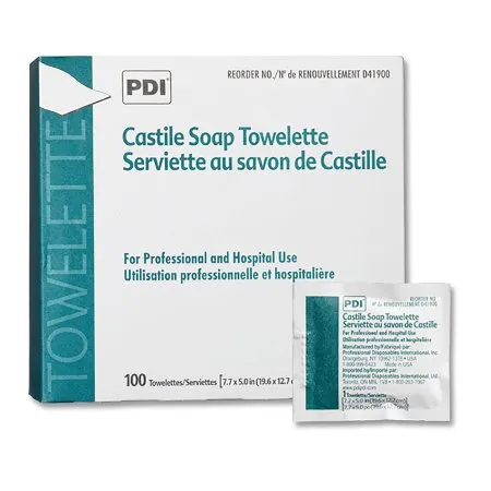 PDI - Professional Disposables - D41900 - Professional Disposables PDI Castile Soap Personal Wipe PDI Castile Soap Individual Packet Water / Coconut Acid / Potassium Hydroxide Scented 100 Count