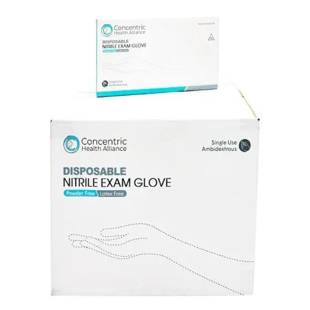 Concentric Health Alliance - Concentric - 09112876775 - Exam Glove Concentric Small NonSterile Nitrile Standard Cuff Length Blue Not Rated