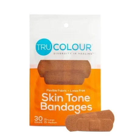 Tru-Colour Products - TCB-121 - Waterproof Adhesive Strip Tru-colour 1 X 3 Inch Fabric Rectangle Brown Sterile
