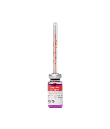 PANTek Technologies - Temp-Chex Red Spirit - 11716186C - Liquid-in-glass Thermometer Temp-chex Red Spirit Celsius -90° To +25°c Partial Immersion Adhesive Mount / Magnet Does Not Require Power