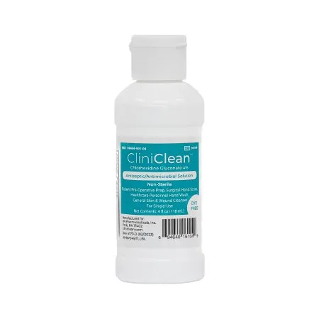 HR Pharmaceuticals - 90104 - CliniClean™ Chlorhexidine Gluconate 4 Antiseptic-Antimicrobial Solution 4oz- Flip-Top Bottle 48-cs