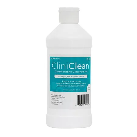 HR Pharmaceuticals - 90316 - CliniClean™ Chlorhexidine Gluconate 4 Antiseptic-Antimicrobial Solution 16oz- Flip-Top Bottle 12-cs