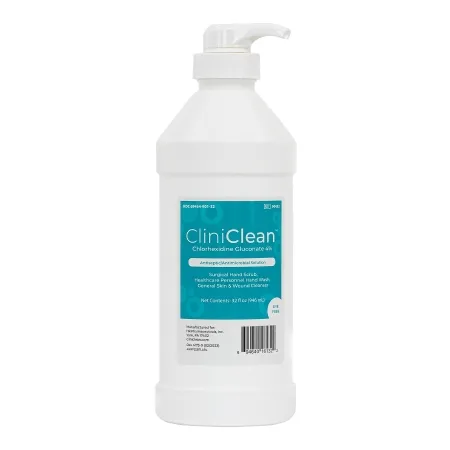 HR Pharmaceuticals - 90432 - CliniClean™ Chlorhexidine Gluconate 4 Antiseptic-Antimicrobial Solution 32oz- Flip-Top Bottle 12-cs