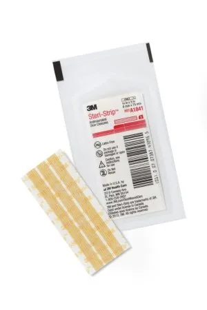 3M - Steri-Strip Antimicrobial - A1841 - Steri Strip Antimicrobial Antimicrobial Skin Closure Strip Steri Strip Antimicrobial 1/4 X 3 Inch Nonwoven Material Reinforced Strip Tan