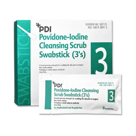 Professional Disposables - PDI - S82125 - Impregnated Swabstick PDI 7.5% Strength Povidone-Iodine Individual Packet NonSterile