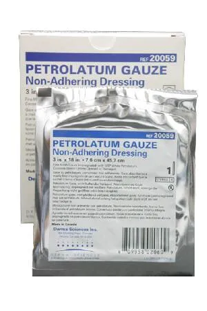 Gentell - DKC20062 - Petrolatum impregnated dressings 3" x 36", Latex free, Non adherent