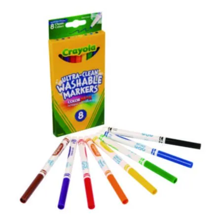 Crayola - Cyo-587809 - Ultra-Clean Washable Markers, Fine Bullet Tip, Assorted Colors, 8/Pack