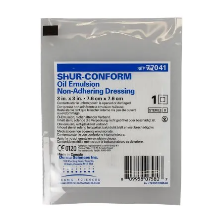Gentell - DKC77041 - Derma Sciences Oil Emulsion Impregnated Dressing Shur Conform? Square 3 X 3 Inch Sterile