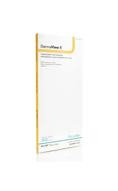 DermaRite Industries - DermaView II - 16410 - Transparent Film Dressing DermaView II 4 X 10 Inch Frame Style Delivery Rectangle Sterile