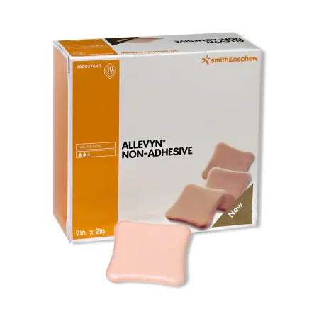 Smith & Nephew - Allevyn - 66927638 -  Foam Dressing  8 X 8 Inch Without Border Film Backing Nonadhesive Square Sterile
