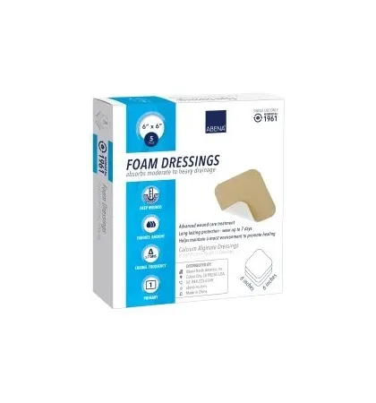 Abena - From: 1960 To: 1975 - Foam Dressing 4 X 4 Inch Without Border Nonadhesive Square Sterile